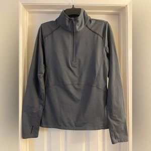 ATHLETA Women's Athletic Jacket Lightweight Pullover Sweater Quarter Zip Gray